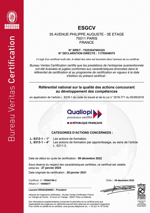 Certification qualiopi - Elije